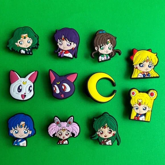 Sailor Moon Crocs Shoe Charms Set of 11 - jibbitz Charms Anime - Picture 1 of 7